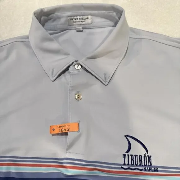 Men’s Peter Millar Summer Comfort Tiburon Naples AOP Beach Polo Shirt Large - Picture 4 of 10